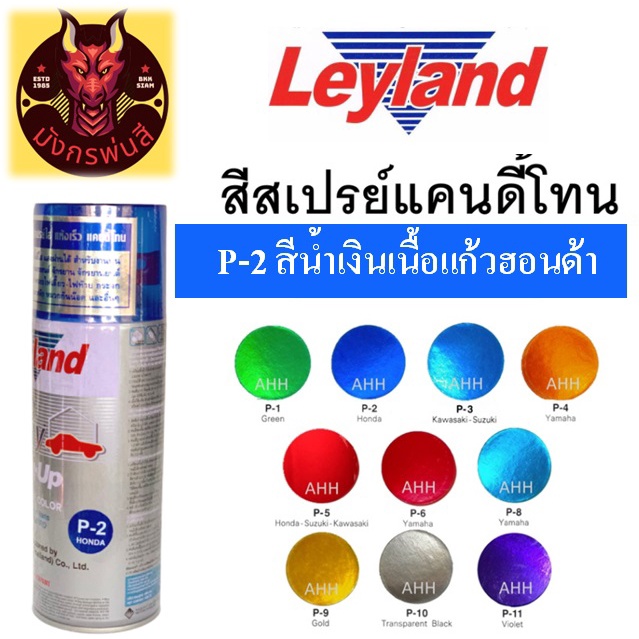 ราคาและรีวิวสีสเปรย์ เลย์แลนด์ P-2 สีน้ำเงินเนื้อแก้วฮอนด้า