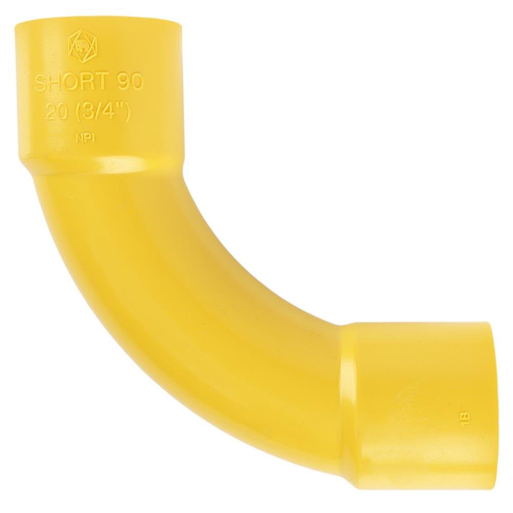 ข้อโค้ง 90 ช่วงสั้น PVC SCG 3/4 นิ้ว สีเหลือง PVC ELBOW CONDUIT FITTING ...