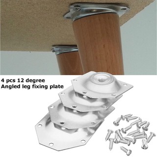 4*Furniture Fixing Brackets Plates Straight Angled Design For Feet Table Legs UK