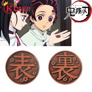 COSER KING Kanao Tanjirou เหรียญ alloy coins Cartoon Anime Demon Slayer Kimetsu No Yaiba PROP COSPLAY ของขวัญ