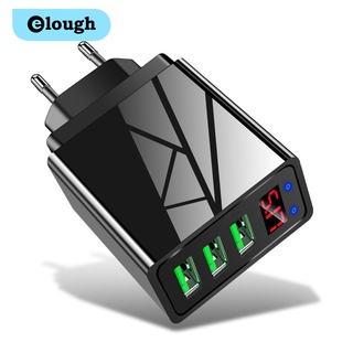 Elough 3 USB Charger Digital Display Total Max 3.1A Fast Charging Tablet Mobile Phone Charger EU US UK