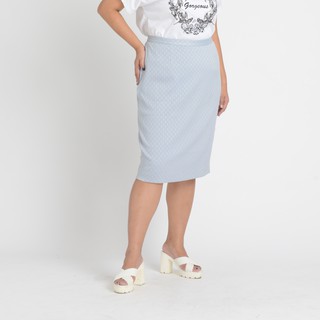 GSP Gorgeous Skirt กระโปรงจีเอสพี กระโปรงยาวคลุมเข่า ผ้ามีเทคเจอร์ในตัว สีเทา (SL26BZ)