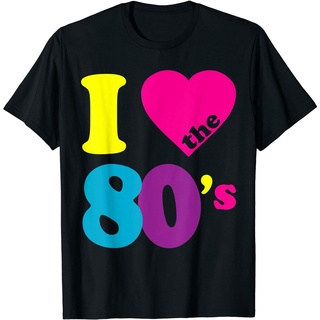 เสื้อขาว - ILoveHeart80sยุค80ยุค80ย้อนยุคป๊อปแฟนซีชุดเครื่องแต่งกายขนาดผ้าฝ้ายผู้ชายคลาสสิกแฟชั่นเส