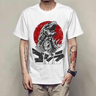 [S-5XL] เสื้อยืด พิมพ์ลาย Godzilla สไตล์ญี่ปุ่น พังก์ร็อค สําหรับผู้ชาย