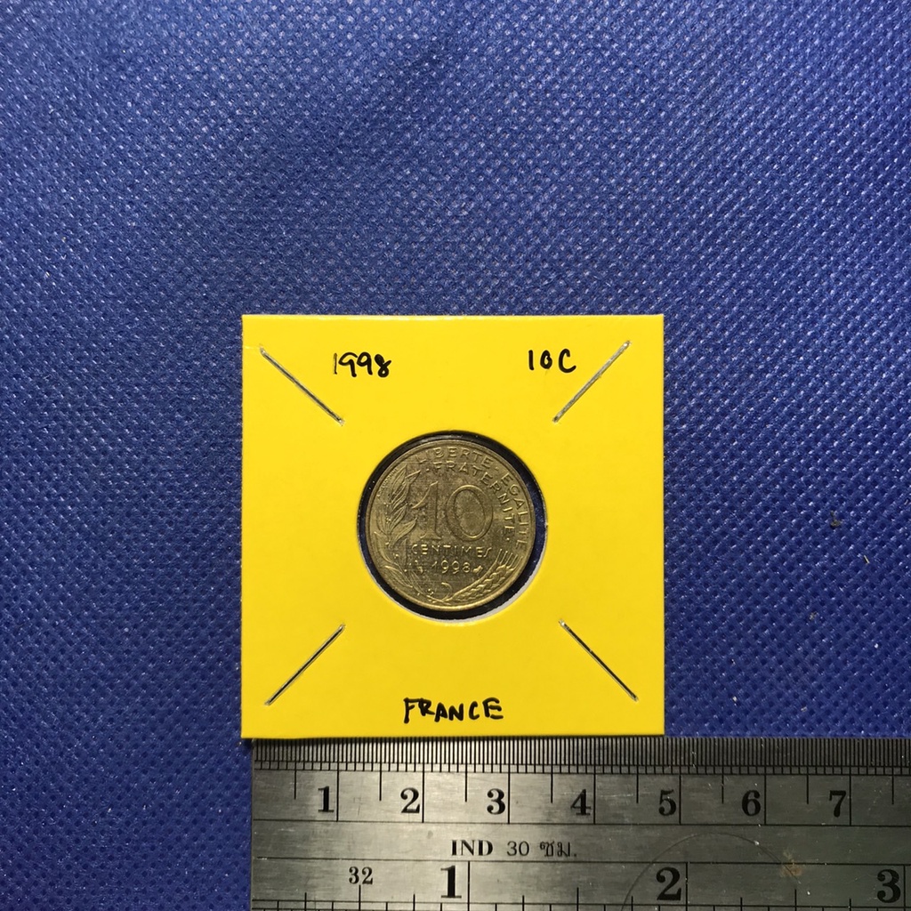 เหรียญรหัส15572-เหรียญเก่า-1998-ฝรั่งเศส-10-centimes-ของแท้