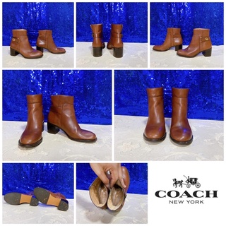 🥾: COACH Brown Leather Boots for women แท้💯%