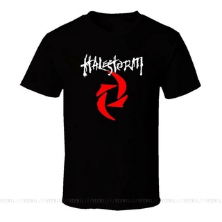 T-shirt  เสื้อยืด พิมพ์ลายโลโก้ร็อค Halestorm คุณภาพสูง สําหรับผู้ชายS-5XL