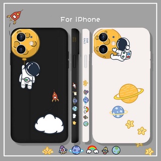 ใช้สำหรับ Apple14 เคสไอโฟน 11 13 14 pro max เคสซิลิโคนไอโฟน 12ProMax เคสไอโฟน11 Astronaut lens all-inclusive iPhone12 Silicone Phone Case iPhone12Promax i11 เคส XR i8 + เคส 7plus ix 14 Shatterproof Case