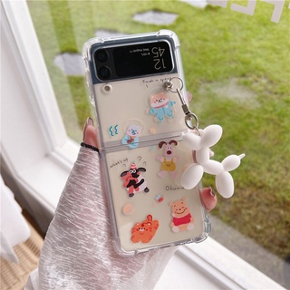 เคสโทรศัพท์มือถืออะคริลิคใส แบบแข็ง ลายการ์ตูนสุนัขน่ารัก สําหรับ Samsung Galaxy Z Flip 4 3 Z Flip3 5G