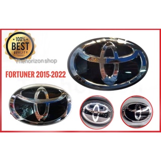 แผ่นป้าย 1 ชุด ป้ายโลโก้Toyota Fortuner 2015-2022 จำนวน 2 ตัวหน้าและหลังแบบเคลือบแก้วสีดำ19+14 **ราคาถูกสินค้าดีมีคุณภาพ