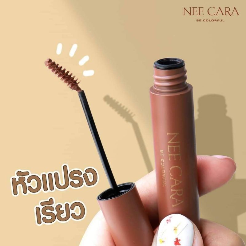 ของแท้-มีของแถม-nee-cara-microcara-brow-mascara-นีคารา-มาสคาร่า-มาสคาร่าปัดคิ้ว-หัวแปรงสลิม