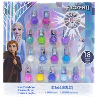 ยาทาเล็บเด็ก Disney Frozen II Nail Polish set 18 ขวด พร้อมกลิตเตออร์ตกแต่ง