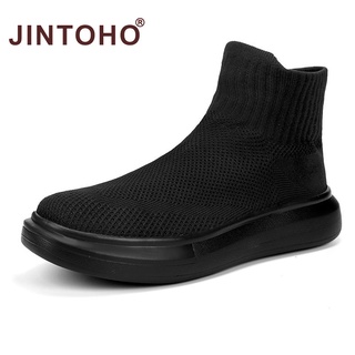 สินค้า 【JINTOHO】รองเท้าบูทแฟชั่น แบบนิ่ม ให้ความอบอุ่น ขนาดใหญ่ ใส่สบาย สีดํา สําหรับผู้ชาย และผู้หญิง ไซซ์ 36-46