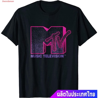 เสื้อยืดแขนสั้น MTV Sparkly Logo Music Television T- Shirts Mens Womens T-shirtsสามารถปรับแต่งได้