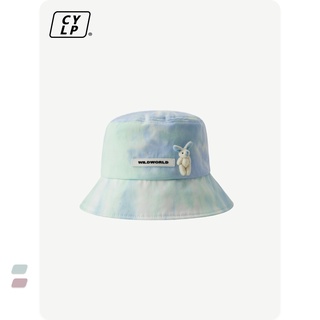 หมวกบักเก็ต กันแดด พิมพ์ลายตัวอักษร สีมัดย้อม แฟชั่นฤดูร้อน สไตล์เกาหลี สําหรับผู้หญิง