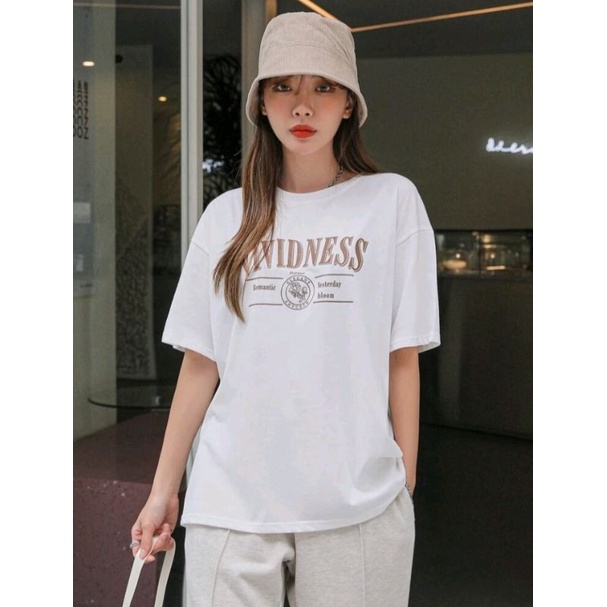 เสื้อยืดไหล่ตกdazy-ภาพกราฟิกตัวอักษร-สินค้าพรีออเดอร์-มีปลายทาง