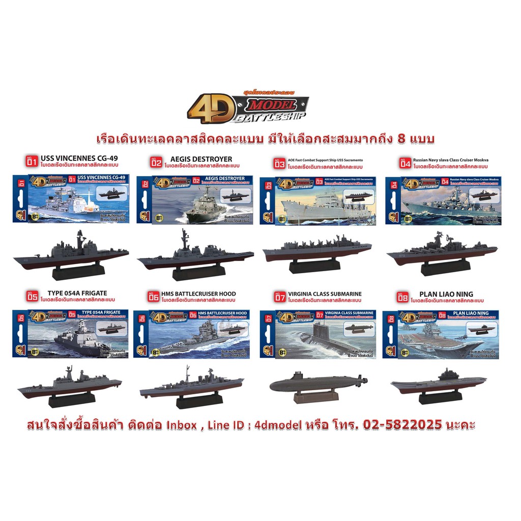 ภาพหน้าปกสินค้าโฟว์ดีโมเดล โมเดลประกอบ เรือรบประจัญบาน โมเดลเรือเดินทะเลคลาสสิค 4DModel BattleShip (MM0395-98) จากร้าน kidart_officialshop บน Shopee