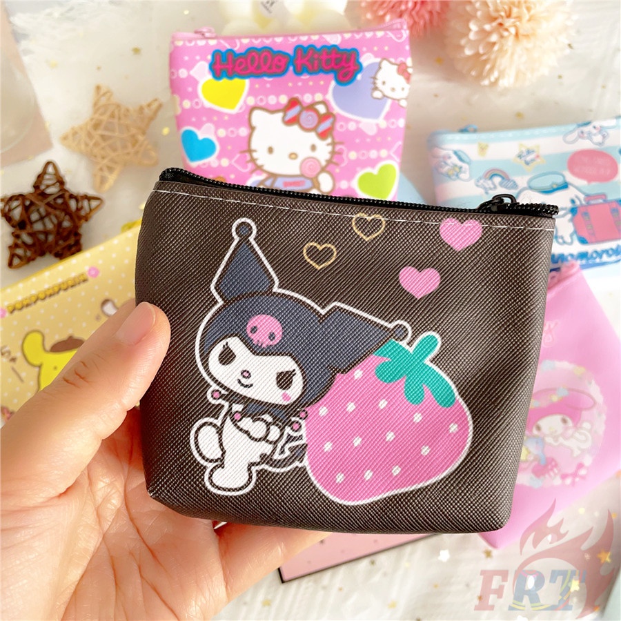 1-ชิ้น-กระเป๋าใส่เหรียญ-ลาย-sanrio-กระเป๋าสตางค์-หนัง-pu-ลายการ์ตูน-hello-kitty-kuromi-melody-pompompurin-cinnamonroll-little-twin-stars