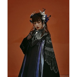 ชุดฮั่นฝู โลลิต้า คอลเลคชั่น "ขนนกกระเรียน" โลลิต้าสไตล์จีน Hanfu Lolita ชุดนกกระเรียนสีดำ ชุดเดรส ชุดกระโปรง ชุดดำ