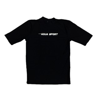 ภาพขนาดย่อของภาพหน้าปกสินค้าถูกและดี เสื้อว่ายน้ำแขนสั้นกันยูวีสีดำ สกรีนAqua sport รุ่น 14649 จากร้าน pakpro_shop บน Shopee ภาพที่ 2
