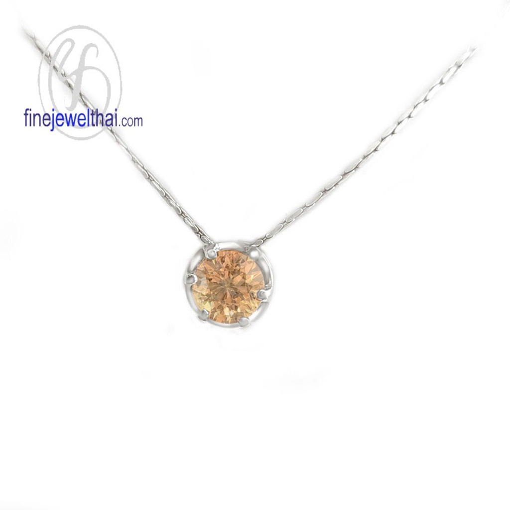 finejewelthai-จี้ซิทริน-ซิทริน-จี้พลอย-พลอยประจำเดือนเกิด-citrine-silver-pendant-birthstone-p1056ct02e