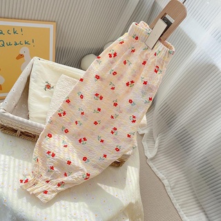 [Babycat] พร้อมส่ง ลดกระหน่ํา กางเกงฮาเร็ม ผ้าฝ้ายแท้ ปักลายดอกไม้ ลูกไม้ น้ําหนักเบา สไตล์เกาหลี ญี่ปุ่น สําหรับเด็กผู้หญิง