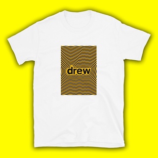 เสื้อยืดผ้าฝ้ายพิมพ์ลาย☫Drew T-shirt collection D illusion design print T-shirt short sleeve unisex