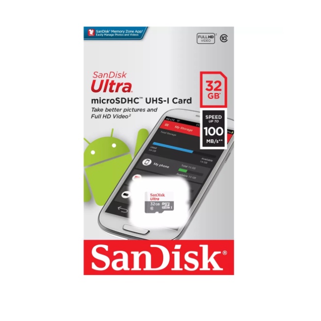 ภาพสินค้าSandisk Micro SD Card SDHC Ultra ความเร็ว 100MB/S ความจุ 32GB Class10 (SDSQUNR-032G-GN3MN) เมมโมรี่ กล้องวงจรปิด จากร้าน newthinking บน Shopee ภาพที่ 5