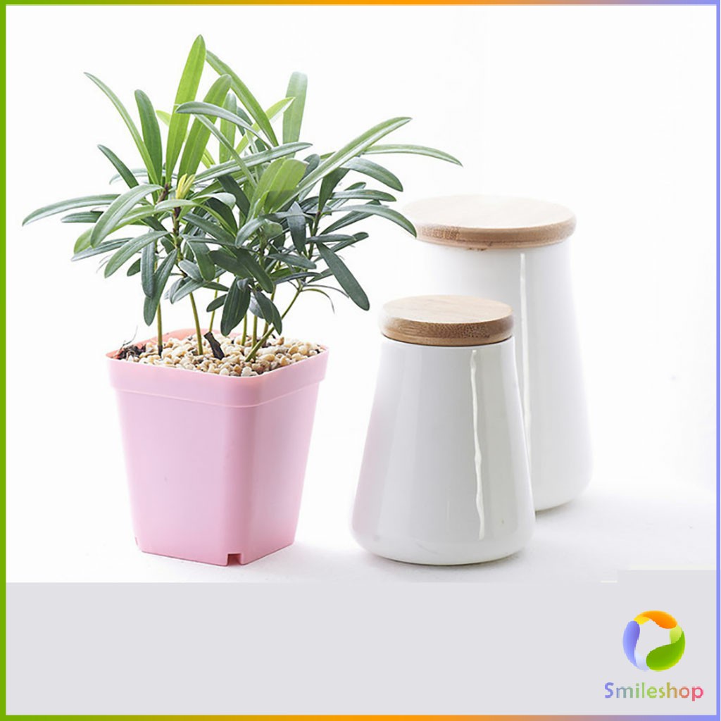 smileshop-กระถางต้นไม้พลาสติก-พร้อมถาดรอง-กระถางขนาดเล็ก-plastic-flowerpot