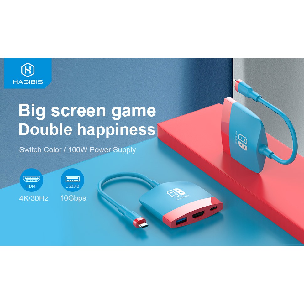 ภาพหน้าปกสินค้าSwitch Dock for Nintendo Switch, Hagibis Portable TV Dock Charging Docking Station with HDMI-compatible and USB 3.0 Port จากร้าน bslglobal บน Shopee