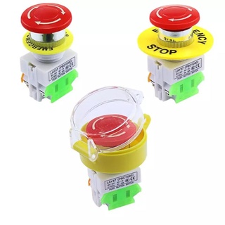 ดอกเห็ดสีแดง1NO 1NC DPST สวิตช์ปุ่มกดฉุกเฉิน AC 660V 10A emergency stop ร้านในไทย