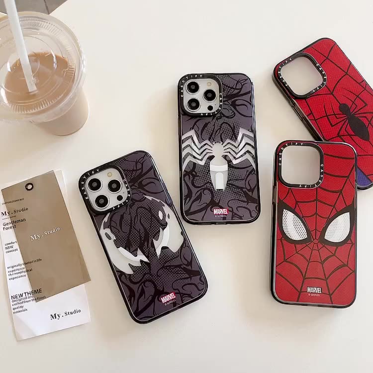 เคสโทรศัพท์มือถืออะคริลิค-ลายการ์ตูนซุปเปอร์ฮีโร่-มาร์เวล-สไปเดอร์แมน-แชร์ไร้สาย-แฟชั่น-สําหรับ-iphone-14-13-12-11-pro-max