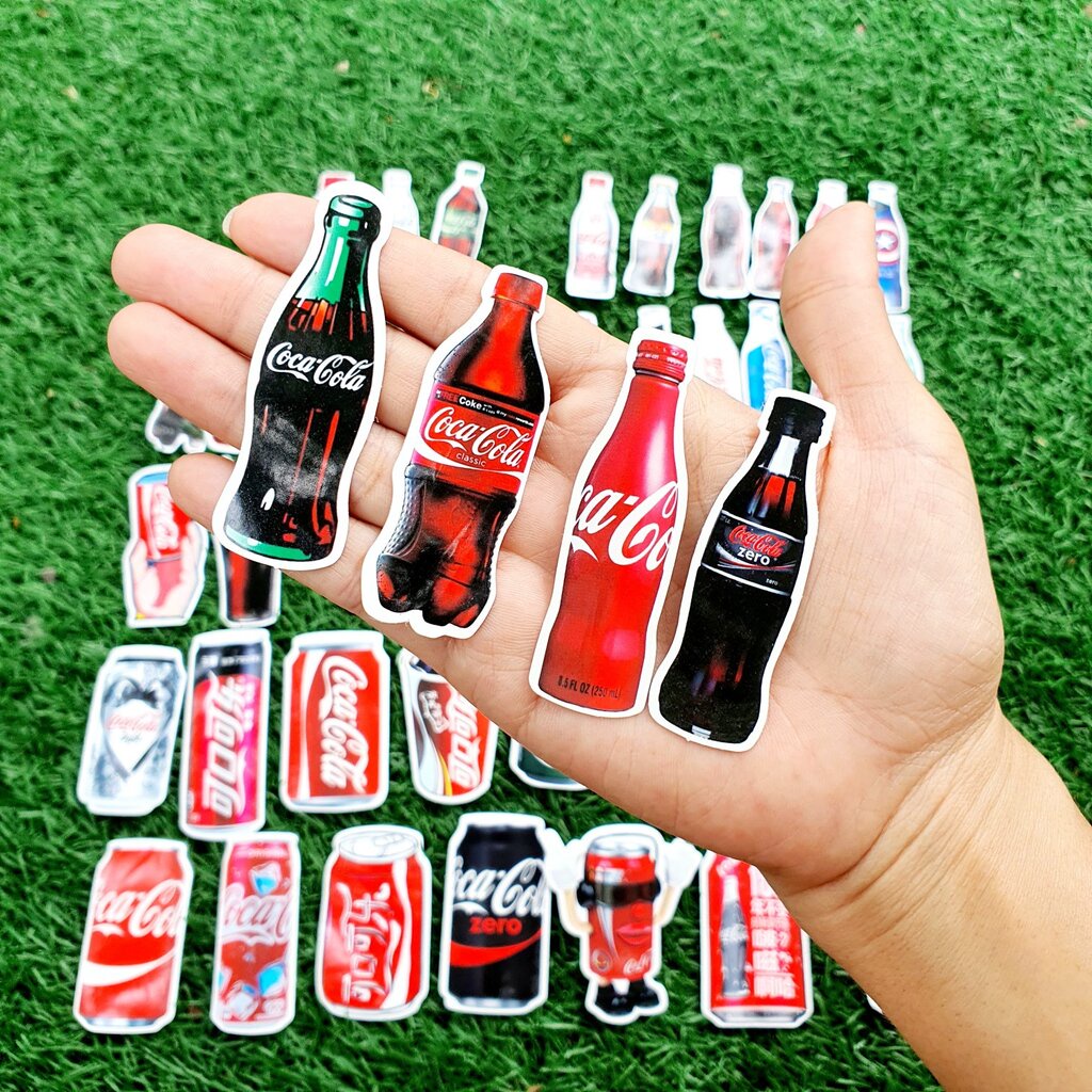 สติ๊กเกอร์-โค้ก-coke-coca-cola-ติดแน่น-กันน้ำ-ติดตกแต่ง-ของสะสม-75-ชิ้น-sticker