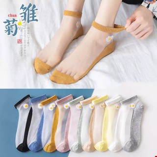 ภาพขนาดย่อของภาพหน้าปกสินค้าถุงเท้า ถุงเท้าเดซี่ซีทรู ถุงเท้าข้อสั้น ( 1ถุง10คู่/10สี ) ถุงเท้าแฟชั่น น่ารักสไตล์เกาหลี จากร้าน sy_shop899 บน Shopee