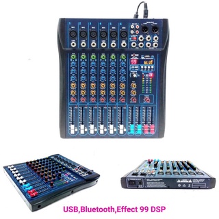 A-ONE มิกซ์เซอร์ปรับเสียง 6 ช่อง USB บลูทูธ Effect 99DSP สัญญาณสำหรับมิกซ์เสียง DJ รุ่น A-6 DSP