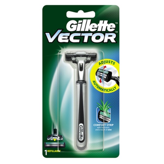 ภาพสินค้าGillette ยิลเลตต์ เวคเตอร์ Vector ด้าม มีดโกนหนวด พร้อมใบมีด 1 ชิ้น จากร้าน pg_official_store บน Shopee ภาพที่ 1