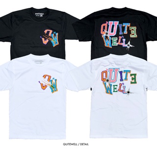 【ใหม่】QWT197-1-2 BULLET QW เสื้อยืดสีดำ ขาว