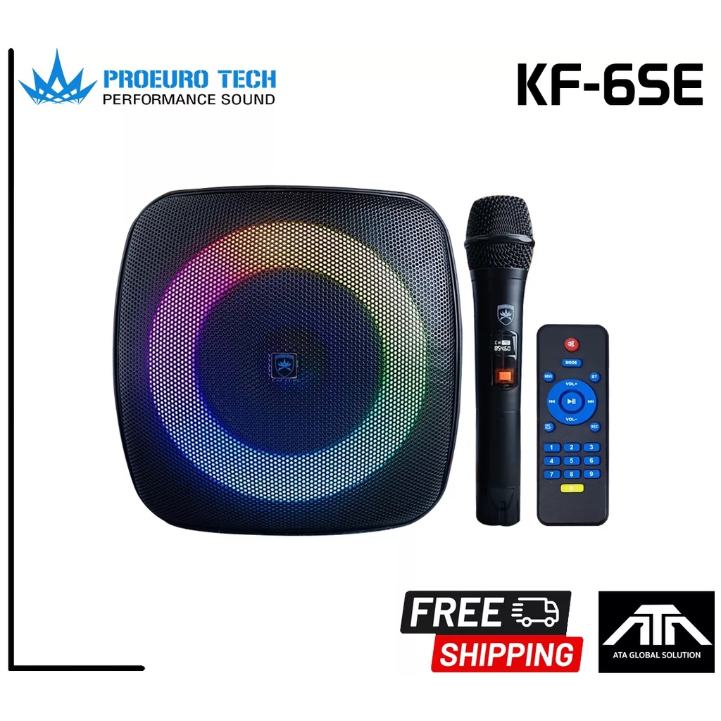 proeuro-tech-kf-6se-ตู้ลำโพง-bluetooth-ไมค์ลอย-ลำโพง-บลูทูธ-usb-พร้อมไฟแสงสี-led-ลำโพงเคลื่อนที่-bluetooth-ฟังเพลง