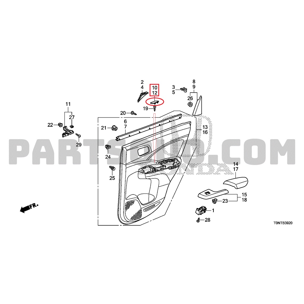 พลาสติกปิดช่องเท้าแขน-แผงประตู-honda-crv-cr-v-g4-2012-17-แท้เบิกศูนย์ฮอนด้า