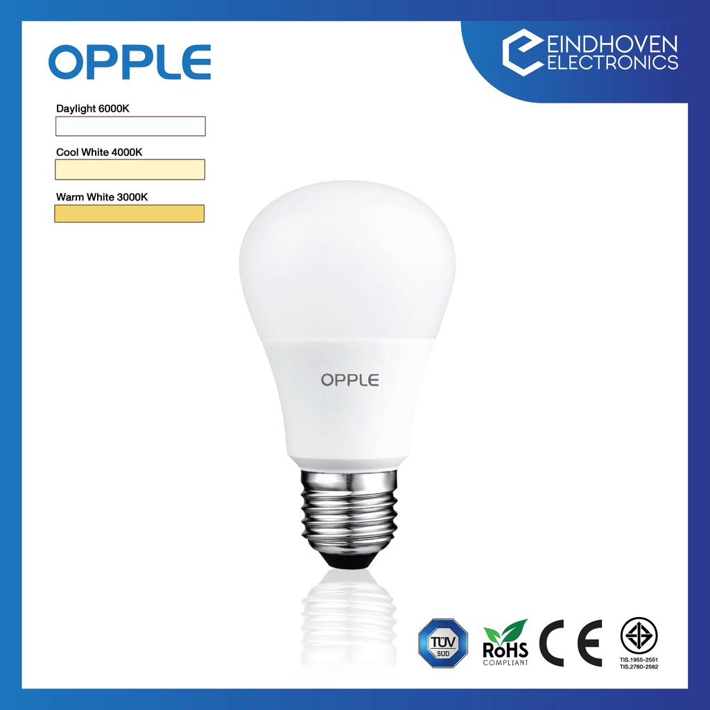 รูปภาพสินค้าแรกของOpple หลอดไฟ LED Bulb Ecomax A50 5W E27 สินค้ามีคุณภาพของแท้100%
