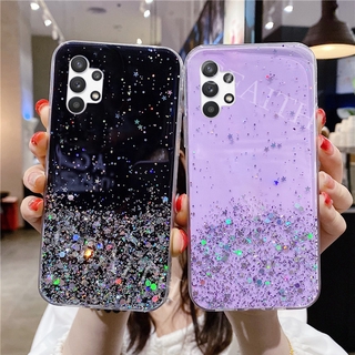 Ready Stock 2021 เคสโทรศัพท์ Samsung Galaxy A32 5G 4G New Phone Case Bling Clear Black Green Pink Star Space TPU Soft Back Cover Casing SamsungA32