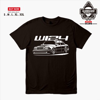 เสื้อยืด พิมพ์ลายรถยนต์ K Mercedes Benz W124 JDM