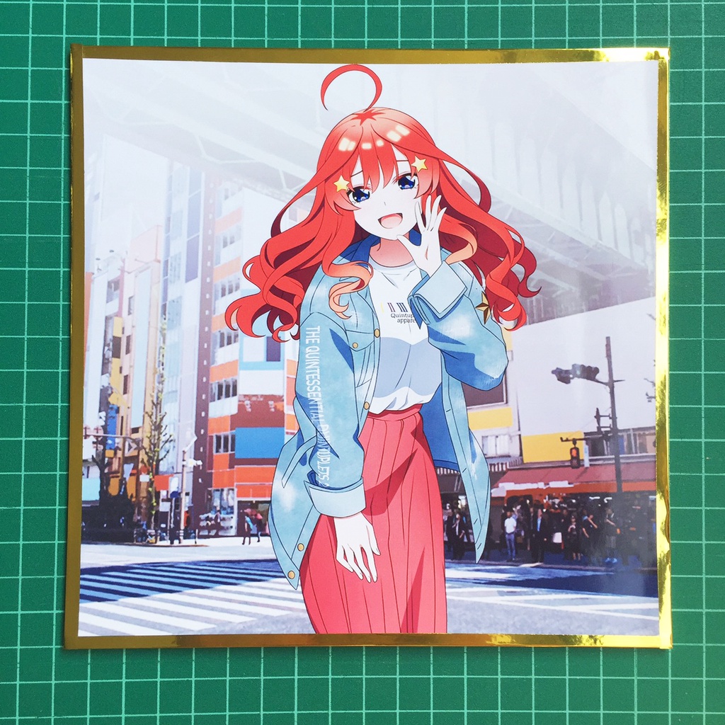 shikishi-anime-ชิกิชิอนิเมะเจ้าสาวของผมเป็นแฝดห้า-5-toubun-no-hanayome-ขนาด-17-5-x-17-5-cm-หนา-2-mm-ขอบทอง-ชุดที่-3