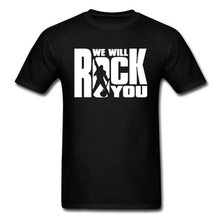 เสื้อยืดผ้าฝ้าย พิมพ์ลาย We Will Rock You สไตล์ฮิปฮอป ร็อค N Roll Funky Streetwear สําหรับผู้ชายS-5XL