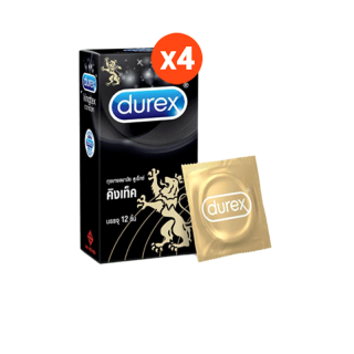 Durex ดูเร็กซ์ คิงเท็ค ถุงยางอนามัย 49 มม. แบบมาตรฐาน ผิวเรียบ 12ชิ้น x 4 กล่อง Durex Kingtex Condom 12s x 4 boxes