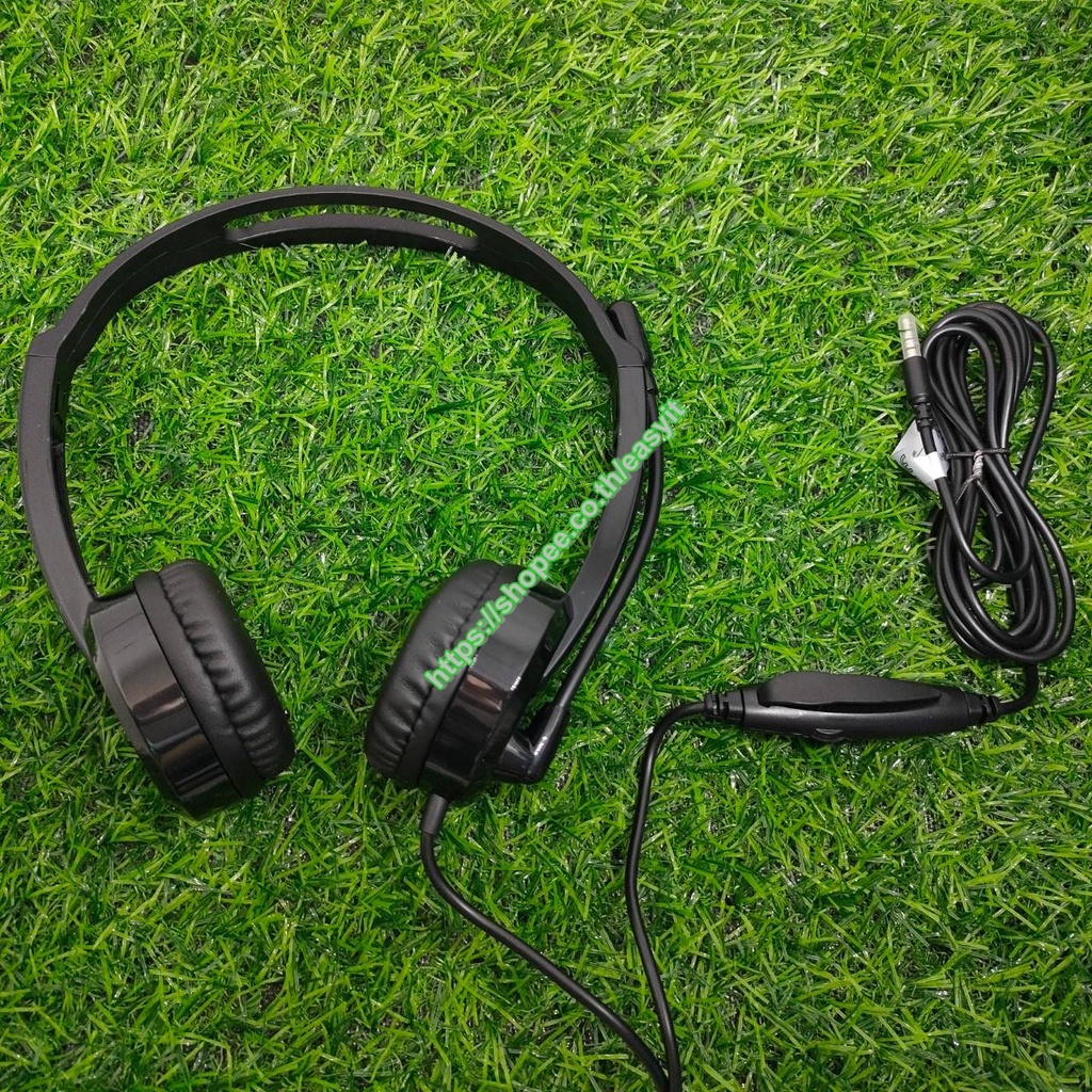 หูฟังrapoo-h100-plus-wired-stereo-headsets-hd-voice-rotary-microphone-volume-adjustment