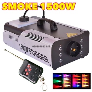 Smoke Fog machine สโมค 1500w (มี 2รุ่น กดเลือกเอา มีรุ่น LED กับไม่มี LED)มีรีโมท เครื่องทำควัน เครื่องทำไดรไอซ์