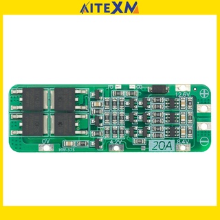 3S 20A Li-Ion แบตเตอรี่ลิเธียม 18650 บอร์ดโมดูลป้องกัน Pcb Bms 12.6V 59X20X3.4 มม.