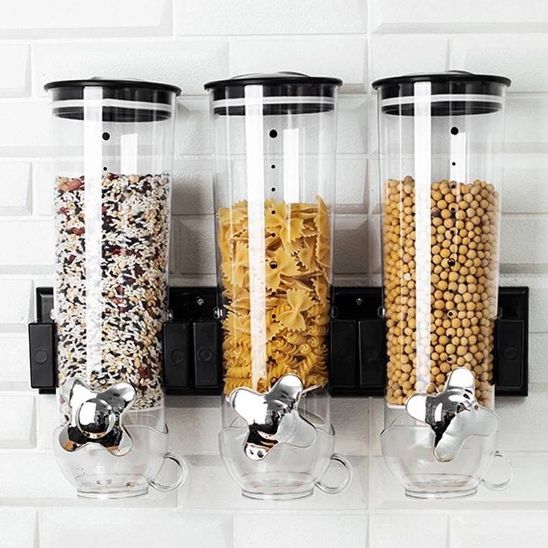 เครื่องจ่ายซีเรียล Triple cereal dispenser ติดผนัง จ่ายธัญพืช เมล็ดแห้ง