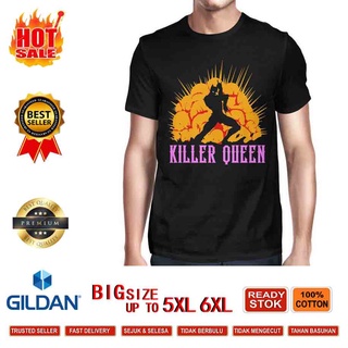 Chonghaijia Xs-6Xl เสื้อยืดแขนสั้นผ้าฝ้ายพิมพ์ลาย JojoBizarre Adventure Adventure Queen ผ้าฝ้ายสีดําขนาดใหญ่